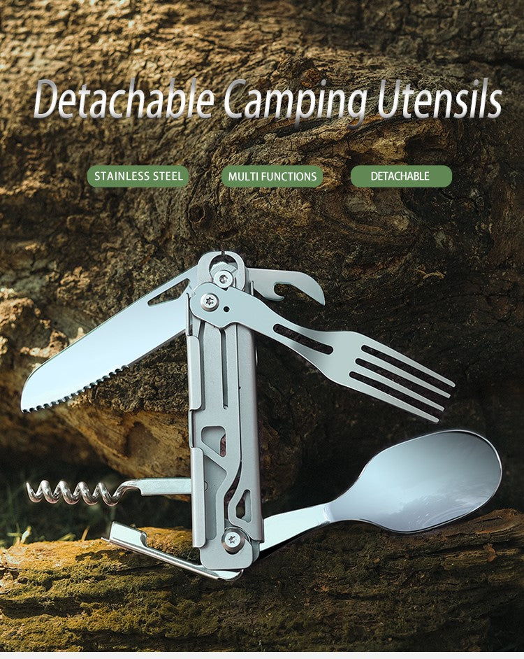 Outdoor Camping Utensils Spoon Fork Knife Utensils Multi Functional Spork Spoon Knife Forks