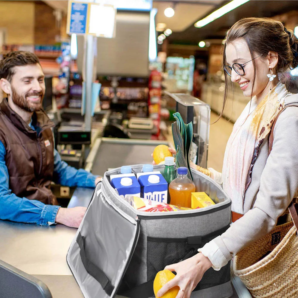 32L Large Soft Cooler Bag with Hard Liner Grey